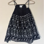 HD in Paris  Anthro Black Cotton Savane Animal‎ Embroidery Tank Top Shirt Medium Photo 0