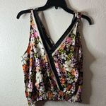 Joie Floral Tie Shoulder Wrap Front Cropped Tank Top M Photo 5