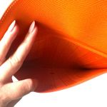 SANTONI Grain Leather Envelope Clutch Orange NEW IN BOX/DUSTBAG Photo 4