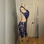 Dave and Johnny  backless blue and nude dress Photo 3