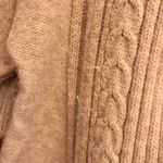 Banana Republic Wool Blend V Neck Cable Knit Faux Wrap Short Sleeve Tan Brown S Photo 5