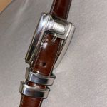 Brighton  women’s belt brown leather with silver accents size 30 feminine Photo 2