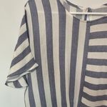 Peppermint  Striped Lightweight Knotty Front Blouse Photo 1