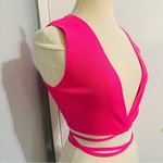 ZARA ‎ Women Bloggers Favorite Pink Sleeveless Knotted Waist Knit Top Size Large Photo 6