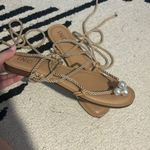 INC International Concepts Jerzi Rope Embellished Strappy Flat Sandals Size 11 Tan Photo 2