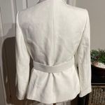 Tahari NWT Crepe Asymmetric Pleated Belt Blazer/Blouse cover jacket avant-garde Futuristic Minimalist Modern Tomboy Masc Boss Lady Work Office Photo 5