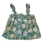 Evereve  Women's green Floral Cropped Flowy Blouse tank camisole top sz s Photo 0
