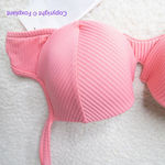 New! Peony Free People Panel‎ Balconette Bikini Top, women size L Pink Size L Photo 3