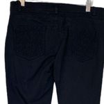 LA MIU Women's Black Lace Front Slim Fit Mid Rise Ankle Jeans Pants Size Medium Photo 4