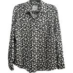 Rails Kathryn Button Up Shirt LN Black / White Heart Print Collared L/S Small Photo 5