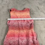 Eleventh Floor Sleeveless Duster Jacket Size 12 Pink Orange Chevron Print Cotton Photo 4
