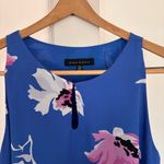 Jasmine  & Juliana Blue‎ With Tropical Flowers Top Sleeveless Blouse Photo 3