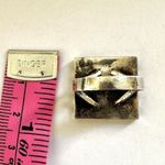 Vintage 925 Sterling Silver Modernist Square Shaped Ring Photo 7