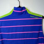Polo Golf Ralph Lauren Women's 1/4 Zip Shirt Blue Pink Sleeveless Big Pony Large Photo 8