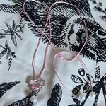 handmade pink ribbon spiked heart & pearl necklace π©· soft grunge coquette jewelry Photo 1