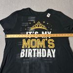 Gildan New  It's My Mom's Birthday T Shirt Womens 2XL Black Graphic Print Tee Top Photo 4