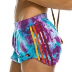 Aviator Nation  Blue Purple Tie Dye Four Stripe Sweat Shorts Photo 0