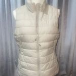 Gap Puffer Vest Womens Size Medium Tan Nylon Sleeveless Full Zip Pockets Hiking Photo 0