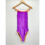 Nike  Vintage Swimsuit Reversible Size Large Blue Purple Open Back One Piece Photo 1