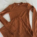SKIMS  FITS EVERYBODY CREW NECK LONG SLEEVE DRESS, size X-Small, SAFFRON, BN,$90 Photo 5