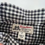 J.Crew Thomas Mason Shirt Womens 2 Black White Gingham Tuxedo Check Button Up Photo 4