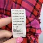 Free People Anthro We The Size XS Shirt Pacific Dawn Red Pink Plaid Ruched NEW Photo 9
