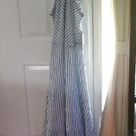 Merona Blue and White Striped Halter Maxi Dress Photo 0
