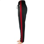 Aritzia TNA Black Red Elastic Waist Zipped Hem Pull On Trouser Sweat Pants Sz XS Photo 2