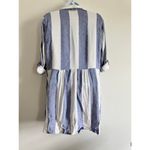 Tommy Bahama  Linen Blend Tunic Shirt XS Blue White Stripe Roll Tab Long Sleeve Photo 1