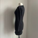 Know One Cares Metallic Bodycon Dress Womens Sz Medium Black Silver Long Sleeve Photo 3