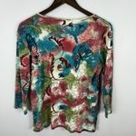 JM Collection Shirt Womens Medium Butterfly Floral Graphic 3/4 Sleeve Top Y2K Photo 6