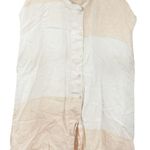 Oska Womens Lagenlook‎ Relaxed Beachy Linen Button Up Sleeveless Shirt Top 8/10 White Size 2 Photo 0