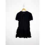 ZARA  Black Eyelet Ruffle Mini Dress Size Large Cotton Boho Whimsygoth Preppy Photo 12