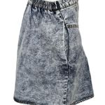 Vestique Blue Acid Wash Pleated Front Denim A-line Mini Skirt Size Small Photo 3