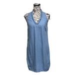 Tommy Bahama Blue Chambray Fringe Trim Halter Midi Dress XS Coastal Beach Preppy Photo 1