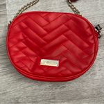 Bebe  LA Sophia Purse Red Quilted Leather Canteen Crossbody Strap Adjust Handbag Photo 1