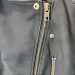 Forever 21  Faux Leather Motorcycle Jacket Asymmetrical Zip Pockets Navy Large Photo 1