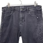 Driftwood  Jeans Jackie Lace Trim Raw-hem Slim Jeans Black Stretch Denim Size 28 Photo 2