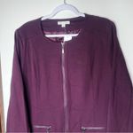 Cato Women's Dark Purple Plum Jacket Zipper Pockets Size XL Photo 2