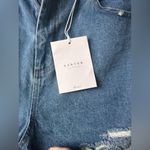 NWT Kancan Los Angeles Cinch Waist Denim Distressed Shorts Small Blue Photo 3