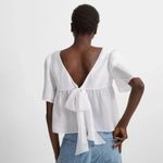 Club Monaco CLUB‎ MONACO Ahlam Silk Tie Back Blouse Sz XS Photo 1