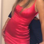 Lucy in the Sky Red Satin Dress Photo 4