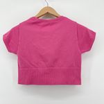 OFFLINE by Aerie Seamless Cropped Top Hot Pink‎ Ribbed Trim Activewear Medium Pink Photo 3