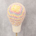 Orange Cable Knit Crochet Y2K Vintage Cottagecore Beanie Cap Hat OS Photo 3