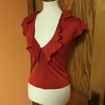 Sexy lady in red 90s plunging top Photo 4