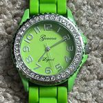 Geneva women’s vintage green/silver crystal adjustable‎ bracelet watch one size Green Photo 0