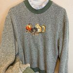Bonworth 90's Vintage Squirrel Pumpkin Embroidered Knit Fall Sweatshirt XL Photo 5
