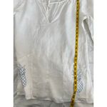 Reformation 100% Linen White Peasant Top Pineapple Embroidered Women’s Small Photo 6