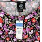 Agnes & Dora Womens L Floral Print Hi Lo Tee Shirt Black Red Purple New Photo 1