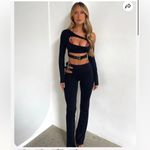 Outcast Women’s M Blaine Cutout Bondage Flare Pants Black Sexy Baddie Club NWT Size M Photo 4